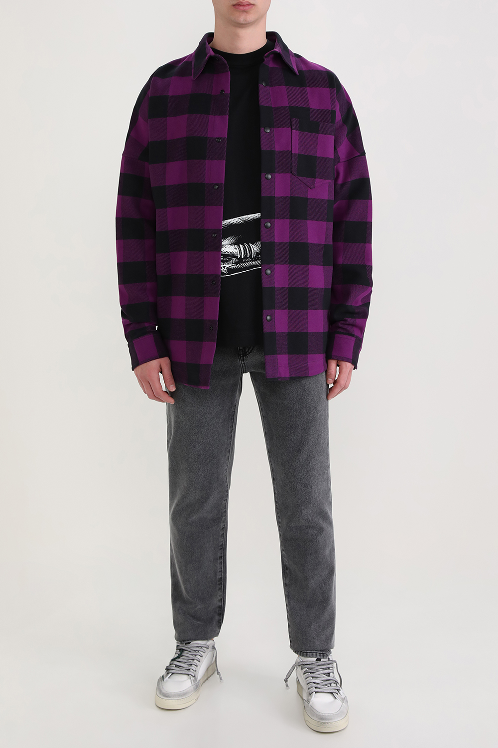 חולצת משבצות מכופתרת